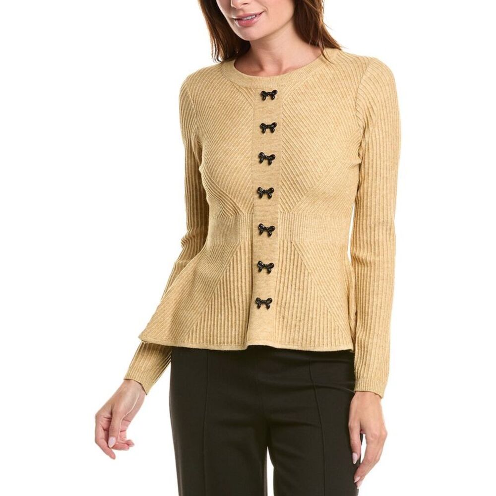 Nanette Lepore Beige Buttoned Sweater